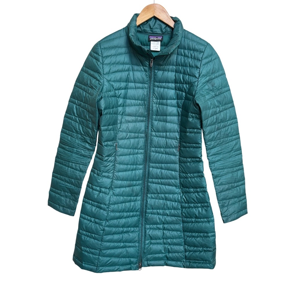 Patagonia Womens Down With It Parka Teal Green Puffer Jacket Small STY28358FA15